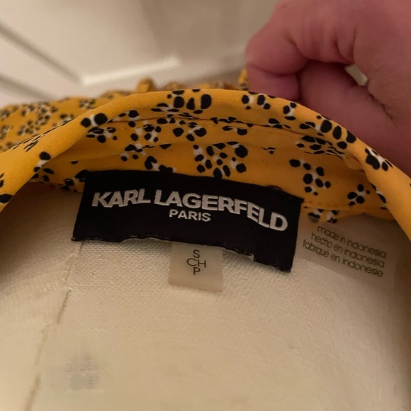 Karl Lagerfeld Paris, size small, yellow blouse - Picture 2 of 2